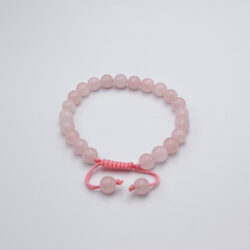 8mm Natural Rose Quartz Crystal Bracelet with Threads for Women, Pink