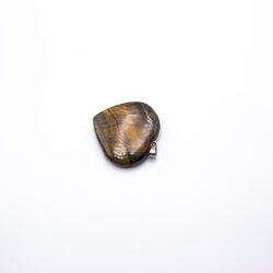 Tiger Eye Heart Shaped Crystal Locket Unisex, 3cm, Brown