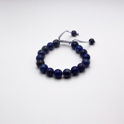 10mm Natural Lapis Lazuli Crystal Bracelet with Threads for Women, Blue