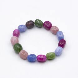 Color Tourmaline Crystals Bracelet: Vibrant Beauty and Metaphysical Charm for Women, Multicolour