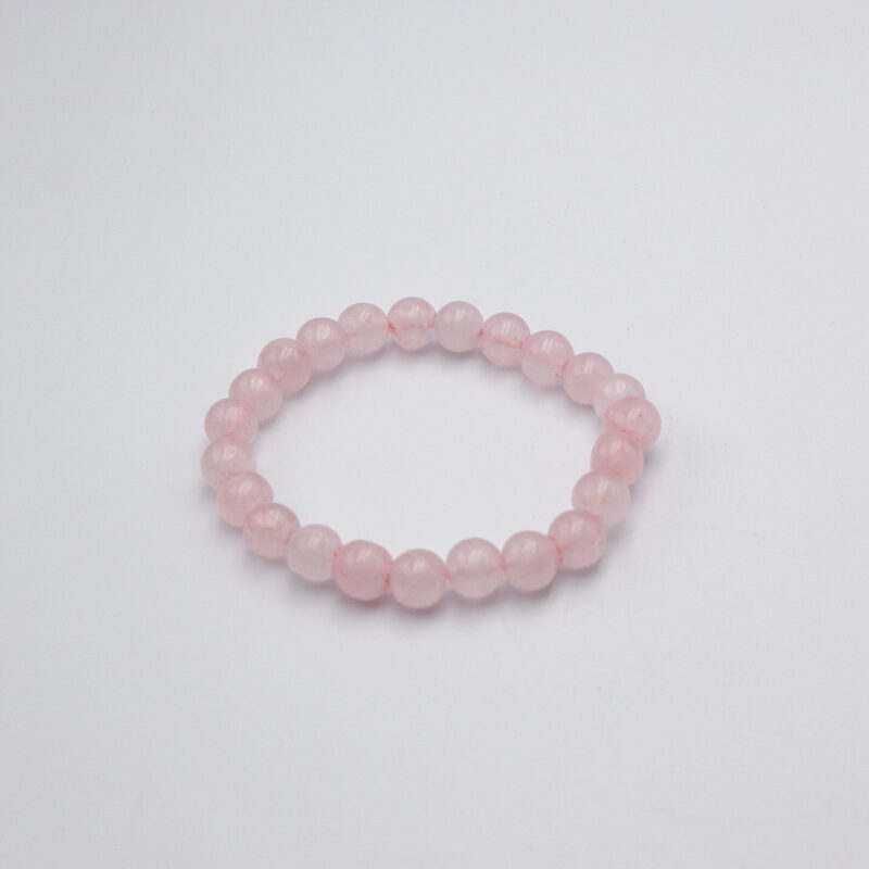 8mm Natural Rose Quartz Crystal Bracelet for Women, Pink