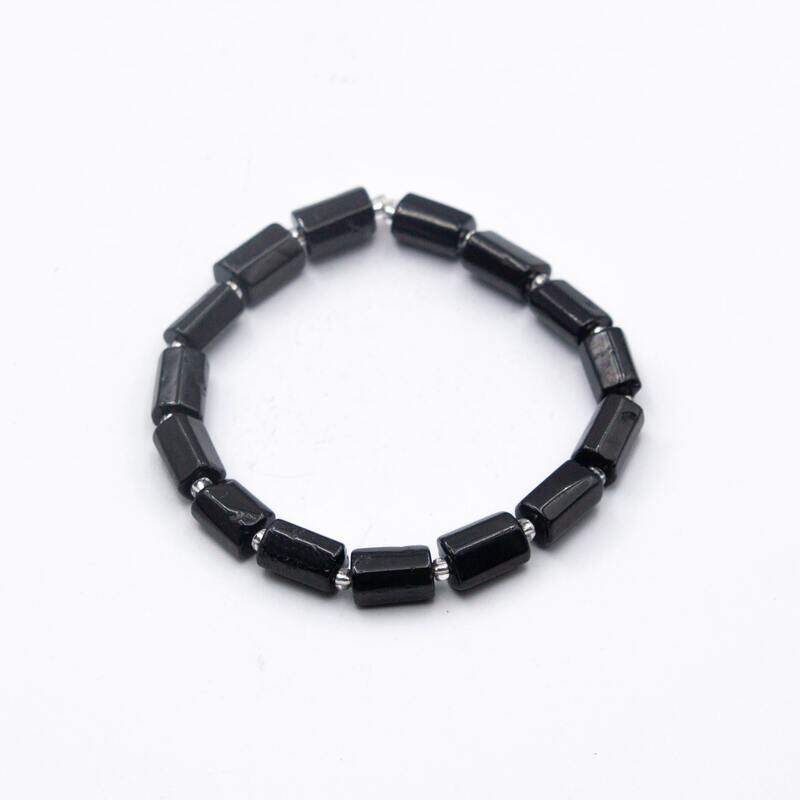 

Generic Strength and Protection 8mm Natural Black Tourmaline Crystal Square-Shaped Bracelets for Women, Black