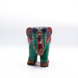 Handmade Antique Stones Elephant, Green