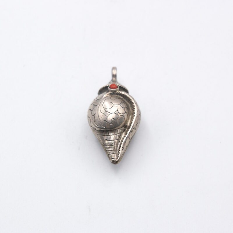 Antique 925 Sterling Silver Shell Conch Pendant 3D for Beach Sea Ocean Pendant Unisex, 6.6gm, Silver
