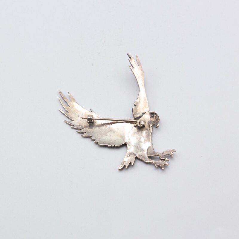 Exquisite 925 Silver Flying Eagle Design Brooch, 2 Piece, Silver