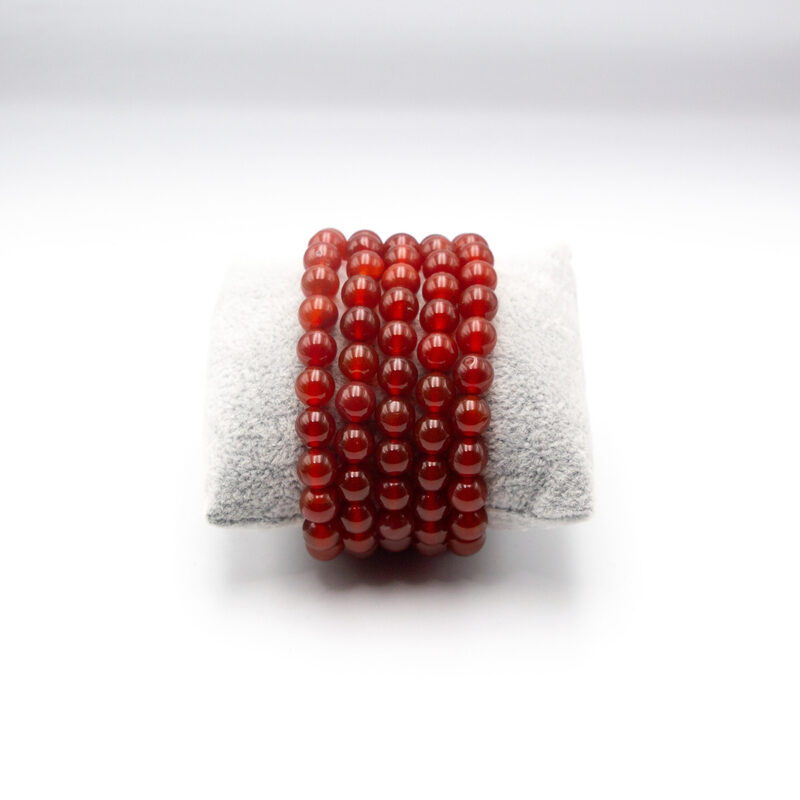 10mm Natural Red Carnelian Crystal Bracelet with Threads for Women, Red