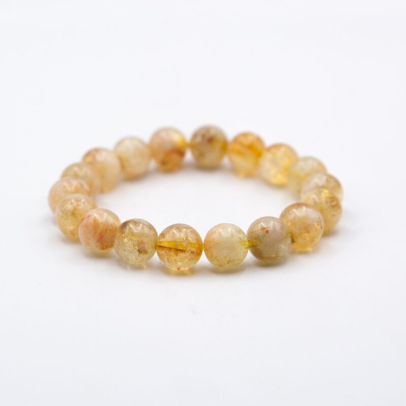 10mm Authentic Himalayan Natural Citrine Bracelet Beads for Women, Beige