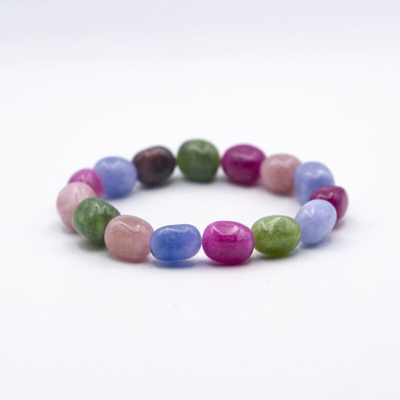 Color Tourmaline Crystals Bracelet: Vibrant Beauty and Metaphysical Charm for Women, Multicolour