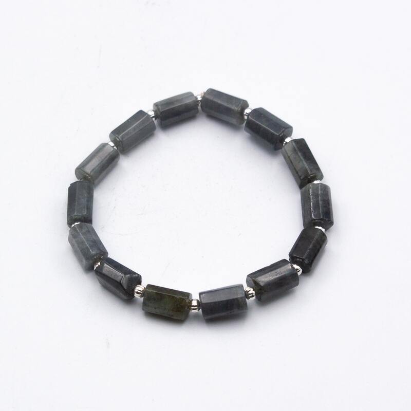 8mm Labradorite Stone Natural Crystals Bracelets for Women, Black