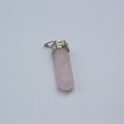 Natural Rose Quartz Crystals Point Pendant