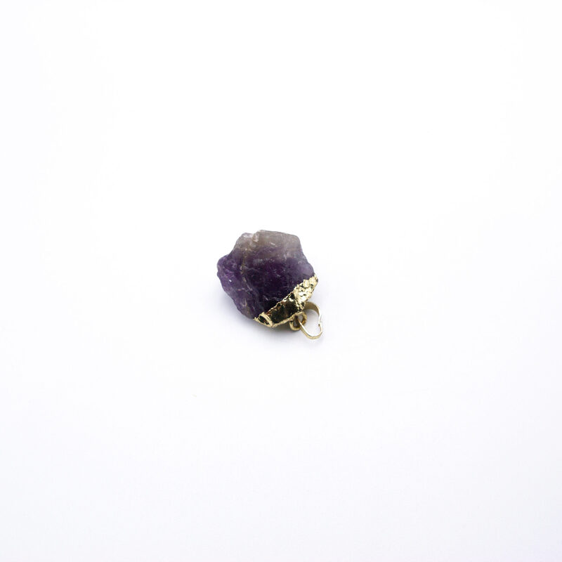 Natural Amethyst Raw Crystal Locket Unisex, 7.4gm, Purple