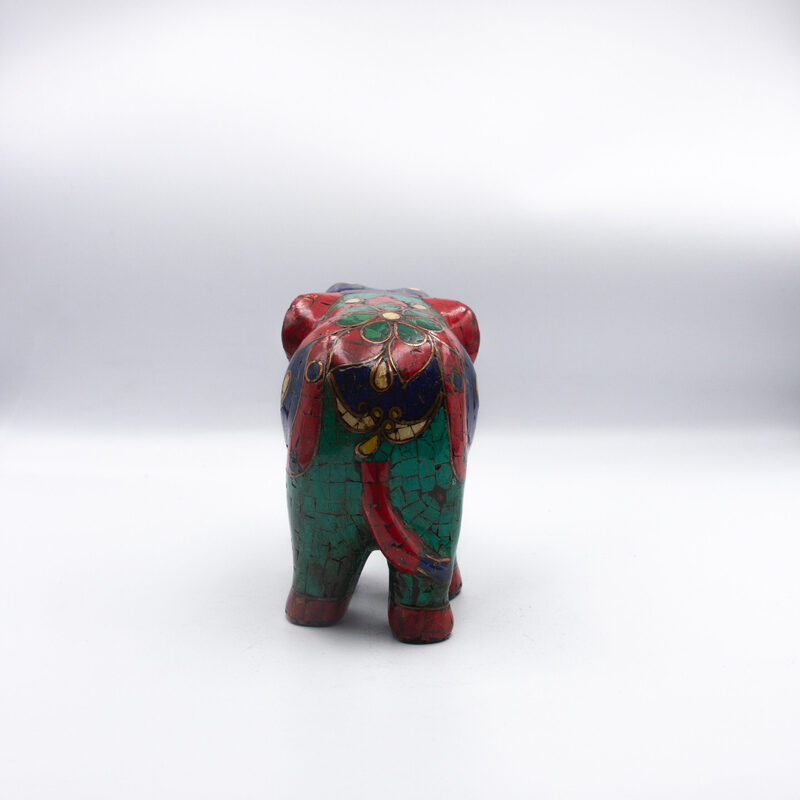 Handmade Antique Stones Elephant, Green