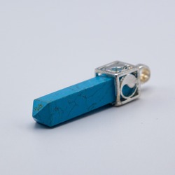 Himalayan Natural Turquoise Crystal Pendant - Gemstone For Men & Women