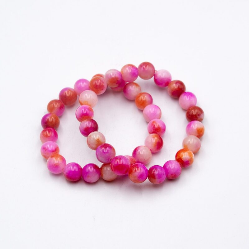 10mm Amazing Natural Persian Jade Crystal Bracelets for Women, Pink