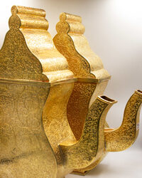 Exquisite Extravaganza Teapot with Intricate Detailing, Gold