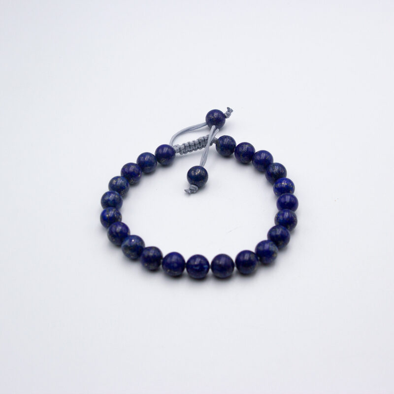 8mm Natural Lapis Lazuli Crystal Bracelet with Threads for Women, Blue