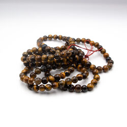 8mm Natural Tiger Eye Crystal Bracelet for Women, Brown