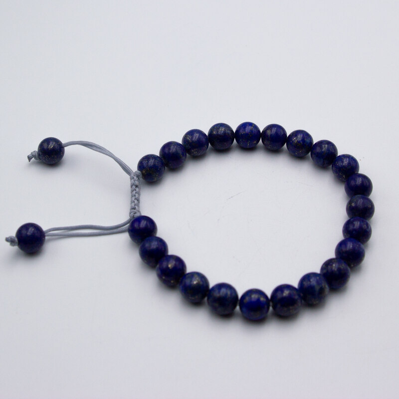 8mm Natural Lapis Lazuli Crystal Bracelet with Threads for Women, Blue