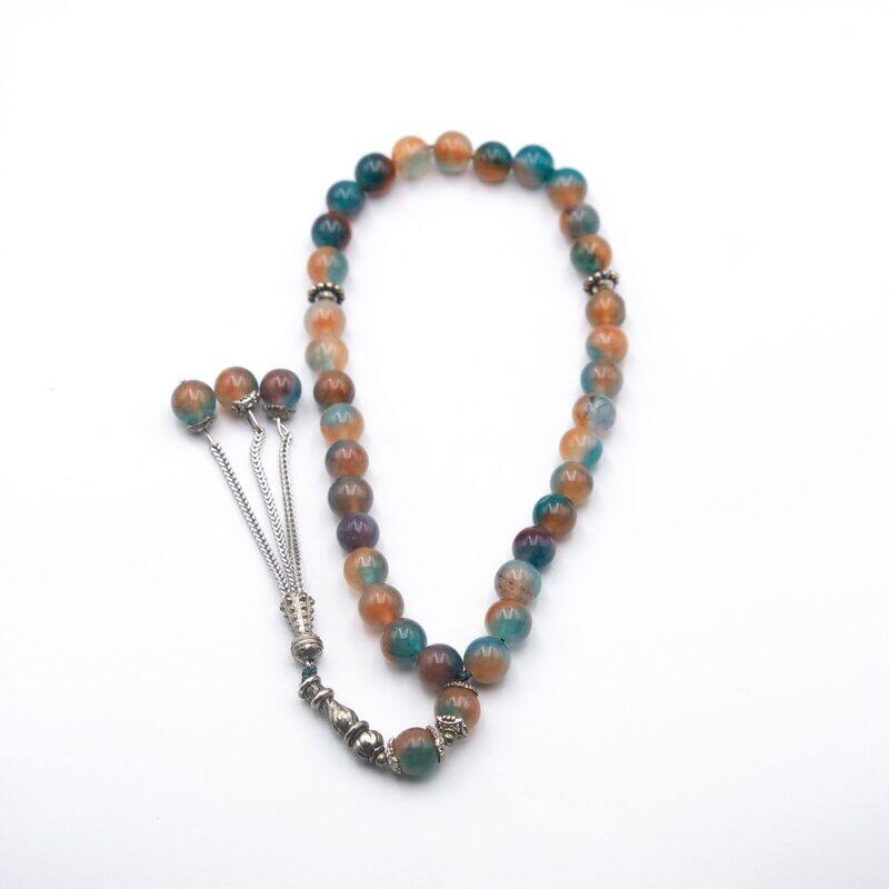 

Generic Agate Gemstone 33 Prayer Beads Tasbih, Multicolour