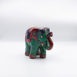 Handmade Antique Stones Elephant, Green