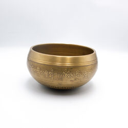 Natural Authentic Handcrafted Himalayan Singing Bowl With Wooden Striker, Gold