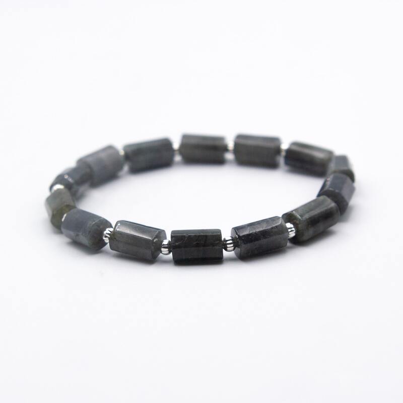 8mm Labradorite Stone Natural Crystals Bracelets for Women, Black