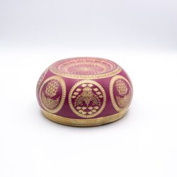 Authentic Himalayan Vibrant Handcrafted Five Buddha Singing Bowl Single Set with Traditional Wooden Striker, Multicolour