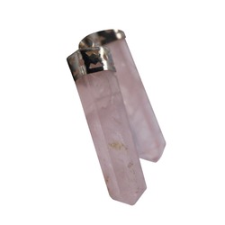 Natural Rose Quartz Crystals Point Pendant