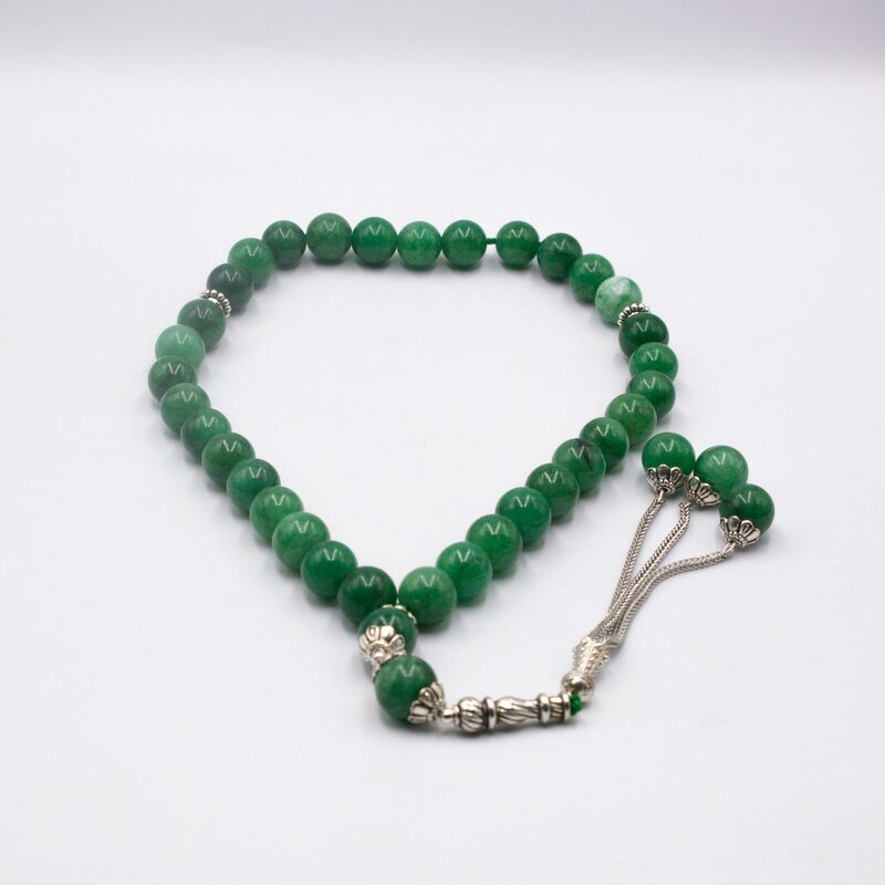 

Generic Natural Nephrite Jade Crystal Tasbih Prayer Beads (12mm-33 Beads), Green