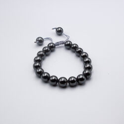 10mm Natural Hematite Crystal Bracelet for Women, Black