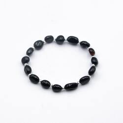 The Timeless Beauty of Pearl Shapes Black Obsidian Crystal Bracelets for Women, Black