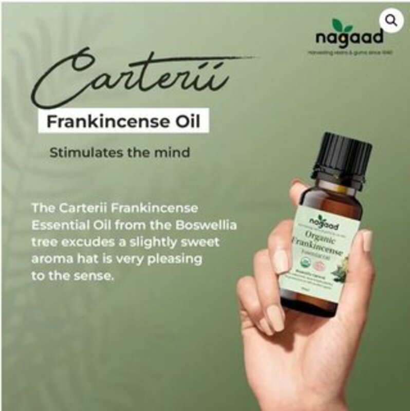 Frankincense Carterii Essential Oil: Rich, Deep, Balsamic, Citrus Aroma Country of Origin : Somalia