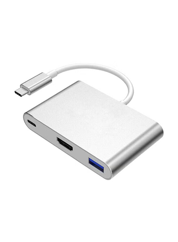 

Generic Type-C to HDMI 3 in 1 Adapter, Silver