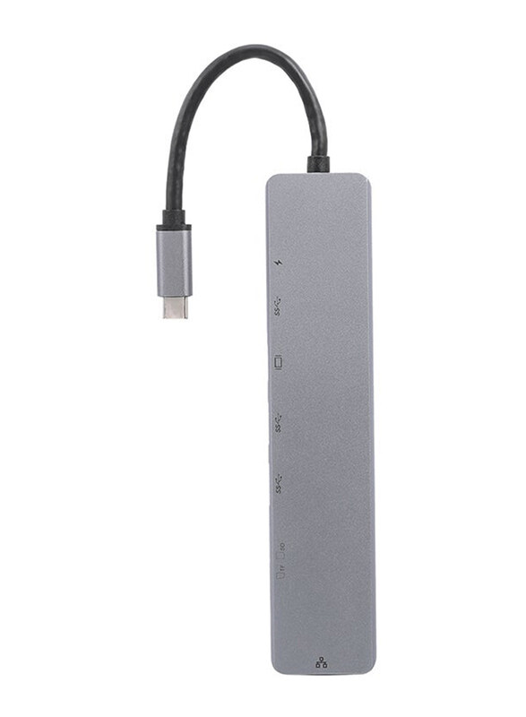 

Generic 8-in-1 USB-C Multi-Function Laptop Docking Station Converter, Grey
