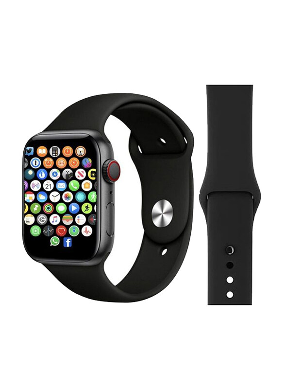 

Black Tiger 44mm Smartwatch With Health Fitness Tracker and Heart Rate Monitor, Black