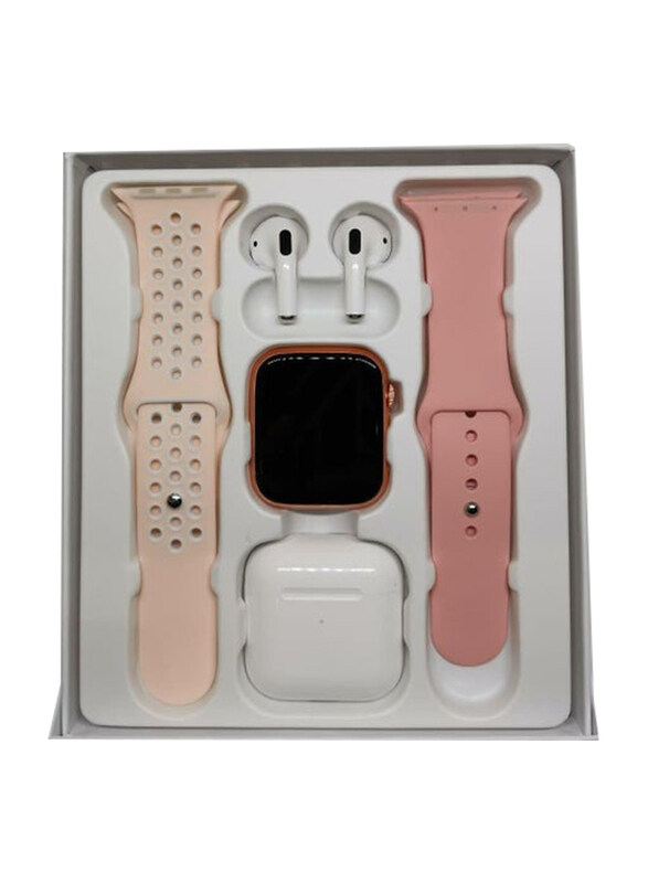 

Generic T55 Pro Max 1.4-inch Smartwatch with Bluetooth Earbuds, Pink/White
