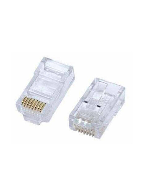 

Generic RJ45 Modular Connectors Set, 100 Pieces, Clear/Gold