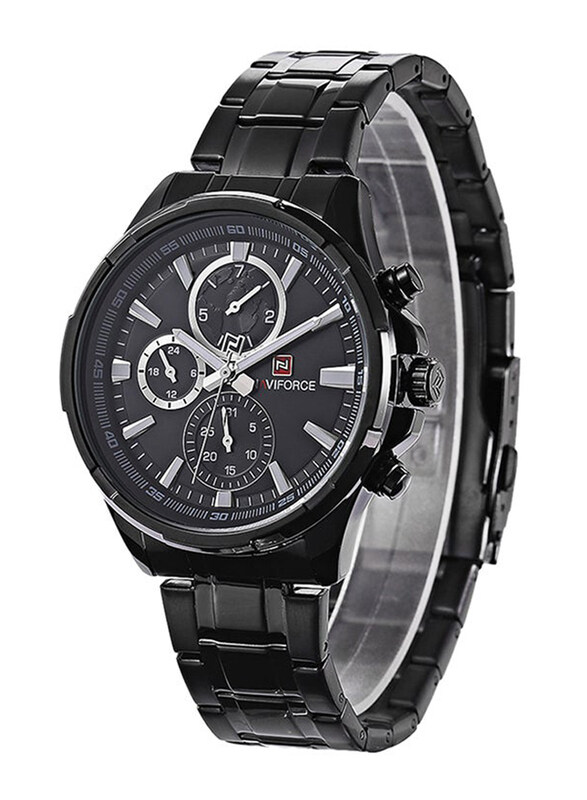 

Naviforce Analog Watch for Men with Stainless Steel Band, Water Resistant and Chronograph, NF9089, Black