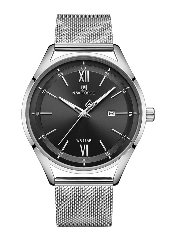 

Naviforce Analog + Digital Wrist Watch for Women with Stainless Steel Band, NF3013L S/B, Silver-Black