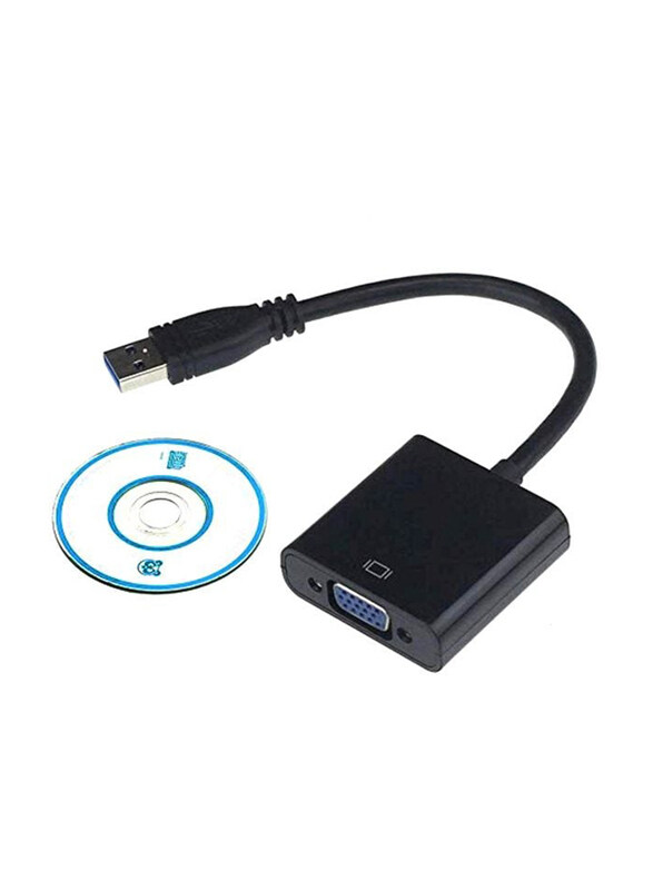 

Generic USB To VGA Video Graphic Card Display External Cable Adapter, Black