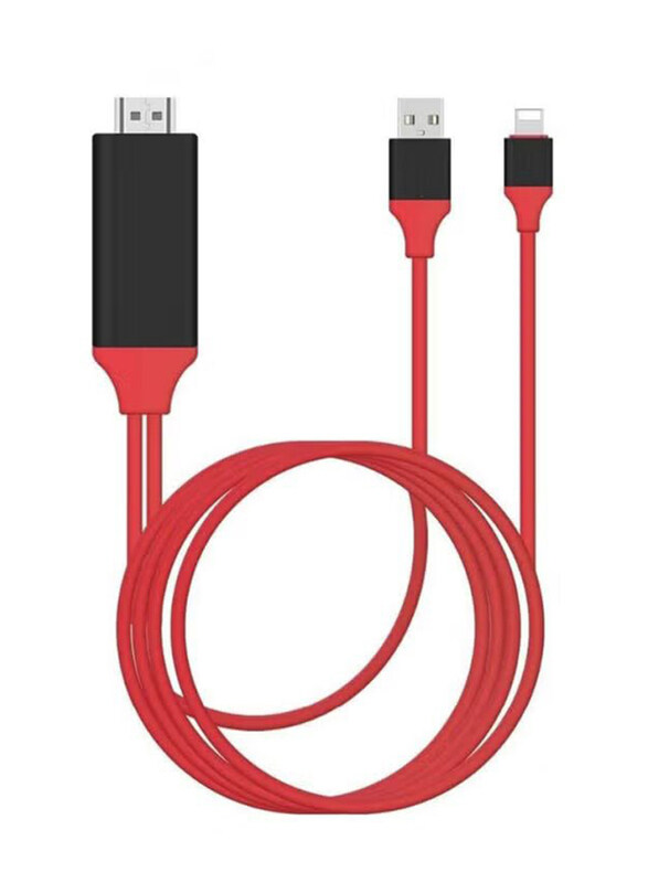 

Black Tiger HDTV Cable for Apple iPhone To Display Video, Black/Red