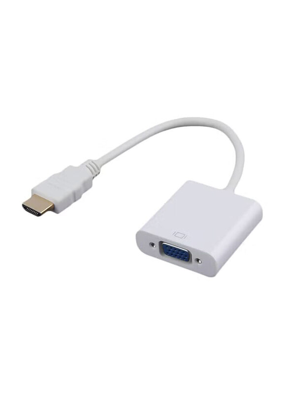 

Generic 2 Feet HDMI to VGA Video Converter Adapter with AUX Cord, White