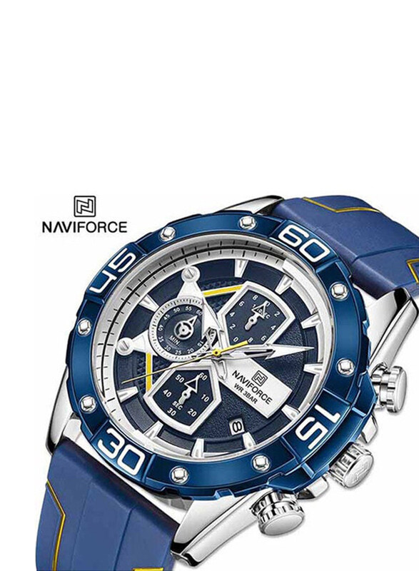 

Naviforce Analog Watch for Men with Rubber Band, Nf8018-210112B, Blue