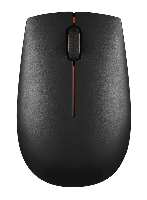 

Lenovo 300 Wireless Compact Optical Mouse, Black/Red
