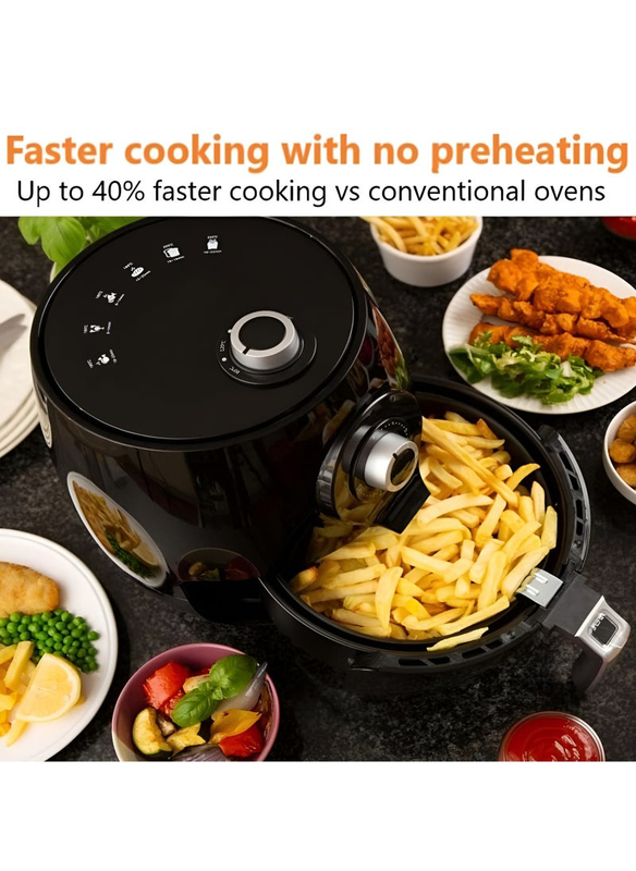 4.2L Air Fryer with Timer & Fully Adjustable Temperature Control, 1400W, Black