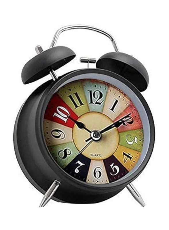 Vintage Twin Bell Tabletop Alarm Clock, Multicolour