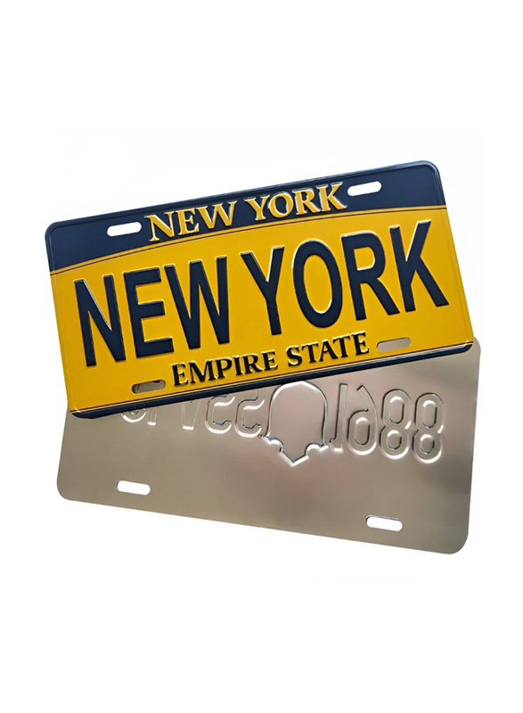 New York Empire State Vintage License Plate, Multicolour