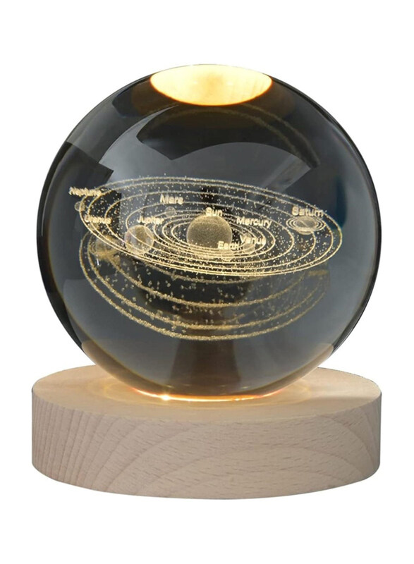 

Generic Galaxy Crystal Ball 3D Night Light Lamp, Clear/Brown