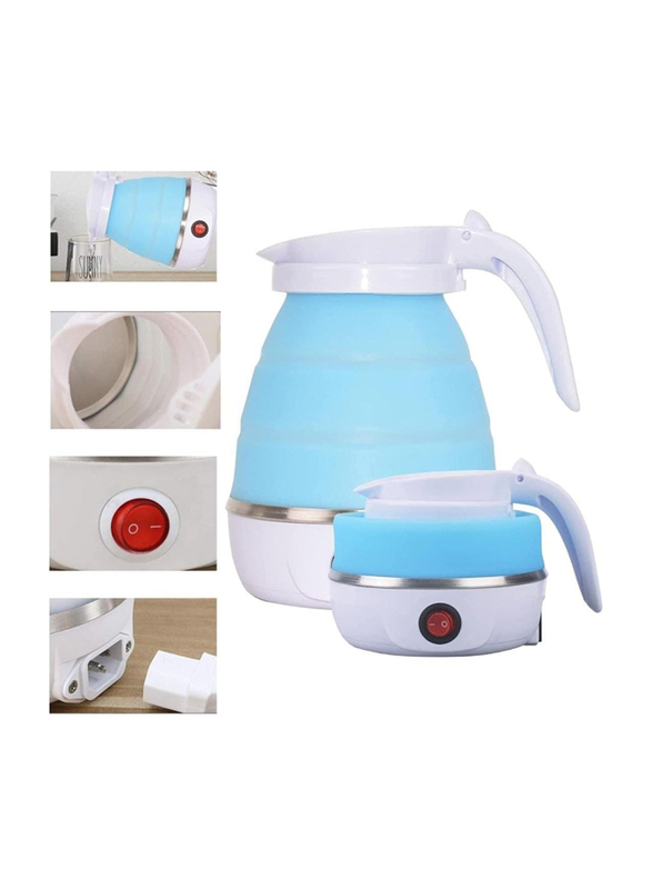 600ml Electric Portable Kettle, Blue/White