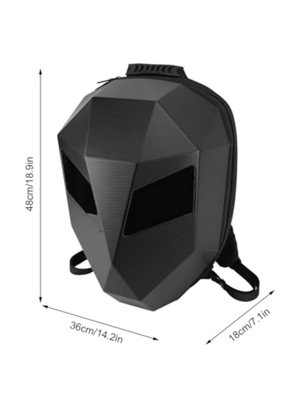 LED Motorcycle Backpack with Programmable Screen for Men, Black